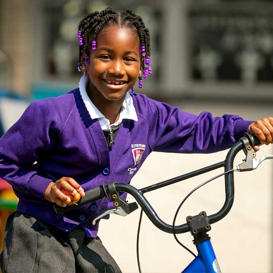 girl with a bicycle